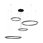 SOLANTO QUATRO Lampa wisząca Black Matt 2x60/2x90cm